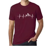 T-Shirt Homme - ULTRABASIC - Battement De Cœur De La Montagne - 100% Coton - Manches Courtes - Vintage XS