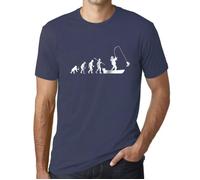 T-Shirt Homme - ULTRABASIC - L'Évolution Du Pêcheur - 100% Coton - Manches Courtes - Denim XXXL