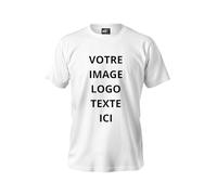T-Shirt Homme Uni à Personnaliser - 100% Coton (FR/ES, Alpha/Lettres, S, Taille Normale, Taille Normale, Blanc)