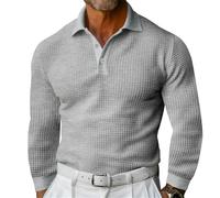 T-Shirt Homme Usure Quotidienne Confortable Basique T-Shirt Homme Jeunesse Classique All-Match T-Shirt À Manches Longues Homme Casual Mode Couleur Unie Top À Manches Longues Hommes B-Light Grey XXL