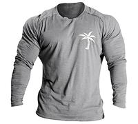 T-shirt Hommes 2026 Doux Confortable T-shirt Hommes avec Drapeau Lettre Col Rond Manches Longues Couleur Unie Été Hauts Blancs, gris, 3XL