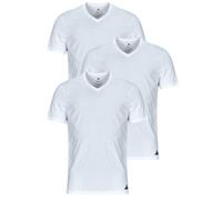 Adidas Lot de 12 t-shirts à col en V en coton pour homme, Blanc., XXL