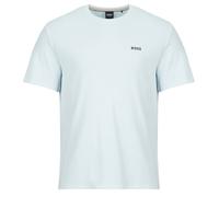 BOSS T-shirt de pyjama en coton mélangé à logo brodé - Style Waffle T-Shirt, 50535891 bleu clair S