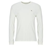 T-shirt hommes Calvin Klein Jeans LS WAFFLE BADGE CREWNK TEE Blanc EU XL