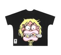 T-Shirt Hommes Couple Street Garçons Et Filles Personnalité Amusante Graffiti Impression Manches Courtes Tops Street Hip-hop Cent Coton T-Shirt-Color-1||s