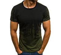 T-Shirt Hommes Été Hip Hop Style Col Rond Hommes Shirt Respirant Graffiti Imprimé Mode Hommes Streetwear Confortable Tendance Manches Courtes Hommes Shirt Loisirs A-Green XL