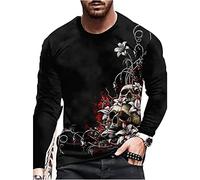 T-Shirt Hommes Manches Longues Col Rond Moderne Sweat-Shirt Hommes Printemps Automne Impression 3D Motif Pull Vacances Hommes sans Capuche Casual Entraînement Sport Chemise Hommes DT-02 6XL