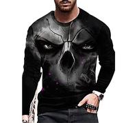 T-Shirt Hommes Manches Longues Col Rond Moderne Sweat-Shirt Hommes Printemps Automne Impression 3D Motif Pull Vacances Hommes sans Capuche Casual Entraînement Sport Chemise Hommes DT-08 4XL