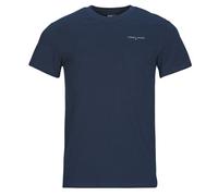 Tommy Jeans T-Shirt Manches Courtes Homme Linear Chest Tee Slim Fit, Bleu (Dark Night Navy), M