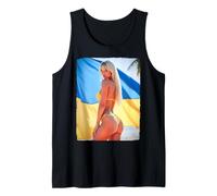 T-shirt Hot Babe - Belle fille bikini avec drapeau de l'Ukraine Débardeur