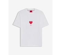 T-shirt HUGO Dalentin manches courtes blanc rouge - L