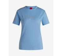 HUGO T-shirt en coton à col rond avec imprimé de la saison - Style Damacia_3, 50535491 bleu clair XS