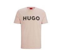 T-SHIRT HUGO ROSE REGULAR FIT AVEC LOGO IMPRIMÉ EN RÉSILLE NOIR DULIVIO U242 S