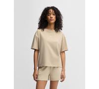 T-shirt HUGO Shuffle Mid Logo manches courtes beige clair femme - S