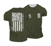 T-shirt humoristique à manches courtes Motif drapeau 47e président 2026, vert militaire, M