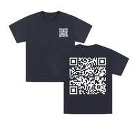 T-shirt humoristique avec code QR Fu You graphique col rond manches courtes en coton pour femmes hommes streetwear couple tops, multicolore, L