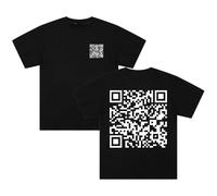 T-shirt humoristique avec code QR Fu You graphique col rond manches courtes en coton pour femmes hommes streetwear couple tops, multicolore, XL