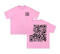 T-shirt humoristique avec code QR Fu You graphique col rond manches courtes en coton pour femmes hommes streetwear couple tops, multicolore, XL