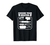 T-Shirt Humoristique avec Inscription « Choose Your Weapon » T-Shirt