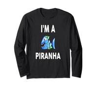 T-Shirt Humoristique avec Inscription « I'm A Piranha » Manche Longue