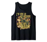 T-Shirt Humoristique avec Inscription « I'm Here to Hit Anything Except The Target » Débardeur