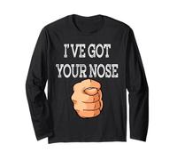 T-Shirt Humoristique avec Inscription « I've Got Your Nose » Manche Longue
