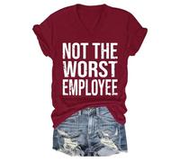 T-shirt humoristique avec inscription « Not The Worst Employee », « Not The Worst Employee », Bordeaux-1, XXL