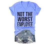 T-shirt humoristique avec inscription « Not The Worst Employee », « Not The Worst Employee », Carolina Blue-1, XXL
