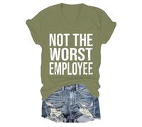 T-shirt humoristique avec inscription « Not The Worst Employee », « Not The Worst Employee », Vert-1, L
