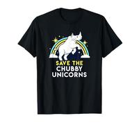 T-Shirt Humoristique avec Inscription « Save The Chubby Unicorn » T-Shirt