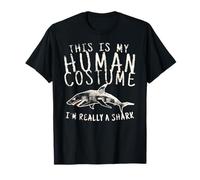 T-Shirt Humoristique avec Inscription « This is My Human Costume I'm Really a Shark » T-Shirt