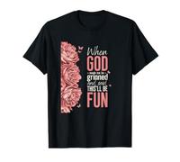 T-Shirt Humoristique avec Inscription « When God Made Me He This'll Be Fun » T-Shirt Graphique avec Valeur