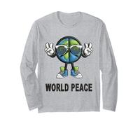 T-Shirt Humoristique avec Inscription « World Peace on Earth » Manche Longue