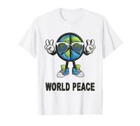 T-Shirt Humoristique avec Inscription « World Peace on Earth » T-Shirt