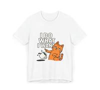 T-shirt humoristique avec motif chat - I Do What I Want, cadeau pour les amoureux des chats, T-shirts insolites, chemise humour unisexe, vêtements pour propriétaires d'animaux, Blanc, 3XL