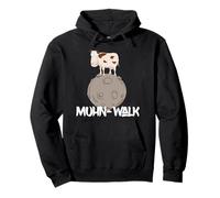 T-shirt humoristique avec vache folle sur la lune : Moonwalk. Muh Sweat à Capuche