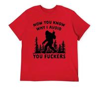 T-shirt humoristique Bigfoot pour homme - Now You Know Why I Avoid People Sasquatch Graphic Tee, Rouge, XXL