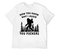 T-shirt humoristique Bigfoot pour homme - Now You Know Why I Avoid People Sasquatch Graphic Tee, Style blanc, 5XL