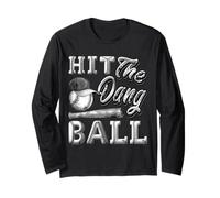 T-shirt humoristique de baseball - Hit The Dang Ball - Cadeaux de sport Manche Longue