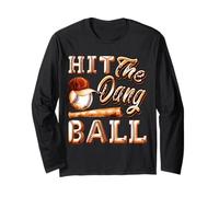 T-shirt humoristique de baseball - Hit The Dang Ball - Cadeaux de sport Manche Longue