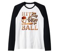 T-shirt humoristique de baseball - Hit The Dang Ball - Cadeaux de sport Manche Raglan