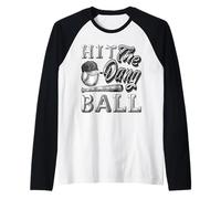 T-shirt humoristique de baseball - Hit The Dang Ball - Cadeaux de sport Manche Raglan