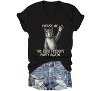 T-shirt humoristique « Excuse Me The Bird Feeder is Empty Shirt Excuse Me The Bird Feeder is Empty » pour homme et femme, Noir , XS