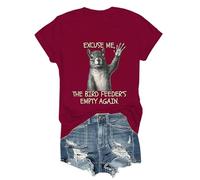 T-shirt humoristique « Excuse Me The Bird Feeder is Empty Shirt Excuse Me The Bird Feeder is Empty » pour homme et femme, Bordeaux-1, XXL