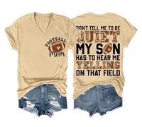 T-shirt humoristique « Football Mom » avec inscription « Don't Tell Me to Be Quiet My Son Has to Hear Me Telling », kaki, M