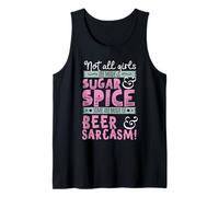 T-Shirt Humoristique « Girls Not Made of Sugar & Spice Beer & Sarcasm » Débardeur