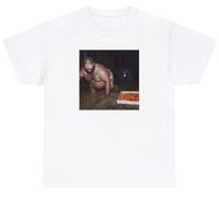 T-shirt humoristique Gumbo Slice Getting Chased by Hungry Bear, Blanc, M
