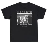 T-shirt humoristique « How to Catch A Predator » FJB Political Creepy Joe Biden Sniffing Kids Meme Humour Tee, noir, Taille M
