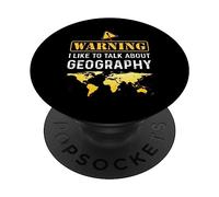 T-Shirt Humoristique « I Like to Talk About Geography » PopSockets PopGrip Adhésif