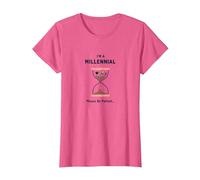 T-Shirt Humoristique « I'm A Millennial Please Be Patient » Gen Y Sablier T-Shirt, Femme, Rose chiné, 3XL